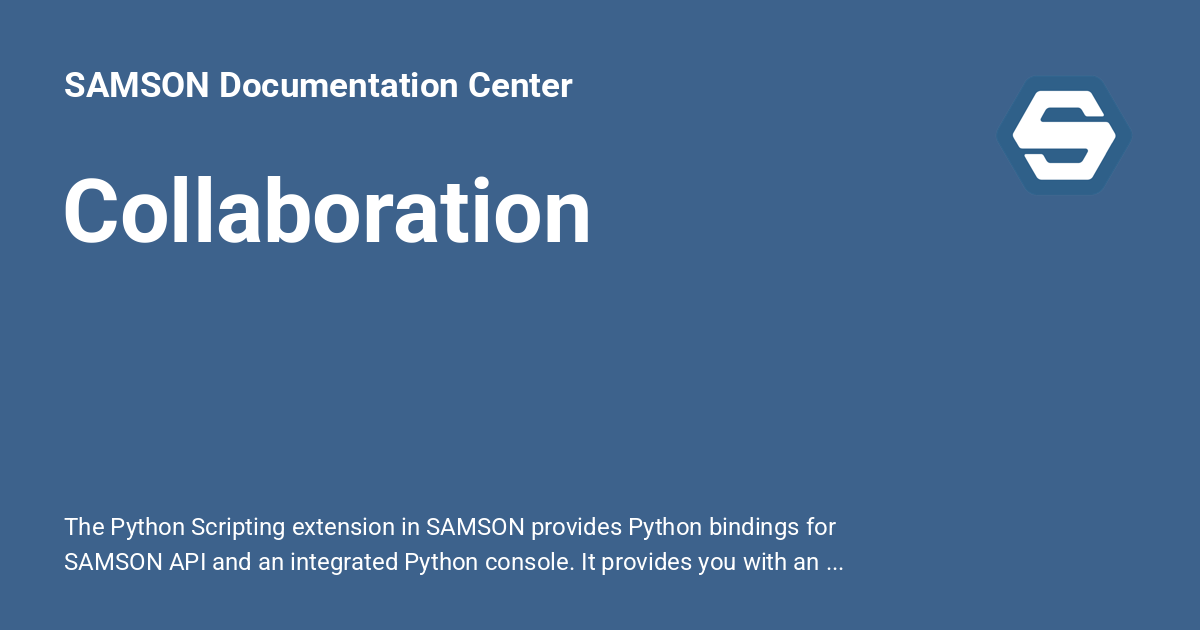 Collaboration - SAMSON Documentation Center