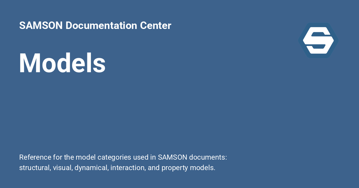 Models - SAMSON Documentation Center