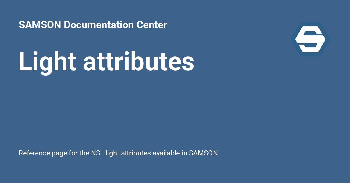 Light attributes - SAMSON Documentation Center