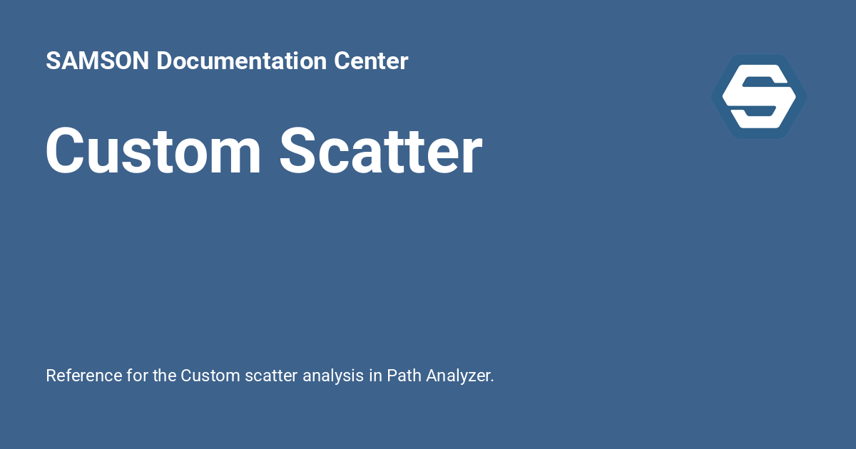 Custom Scatter - SAMSON Documentation Center