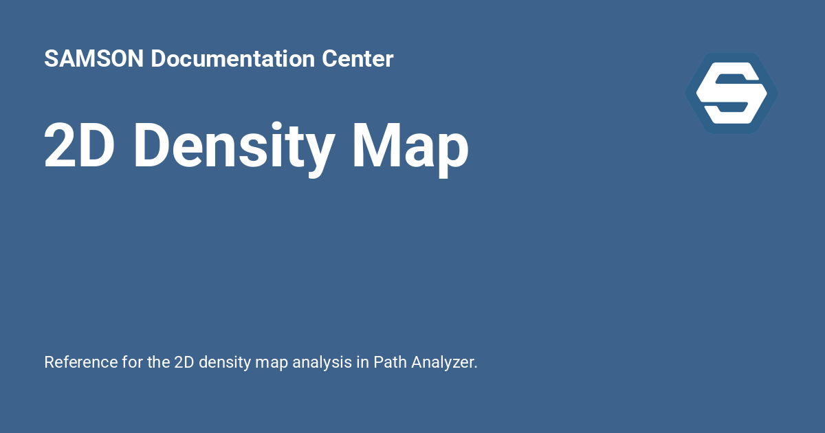 2D Density Map - SAMSON Documentation Center