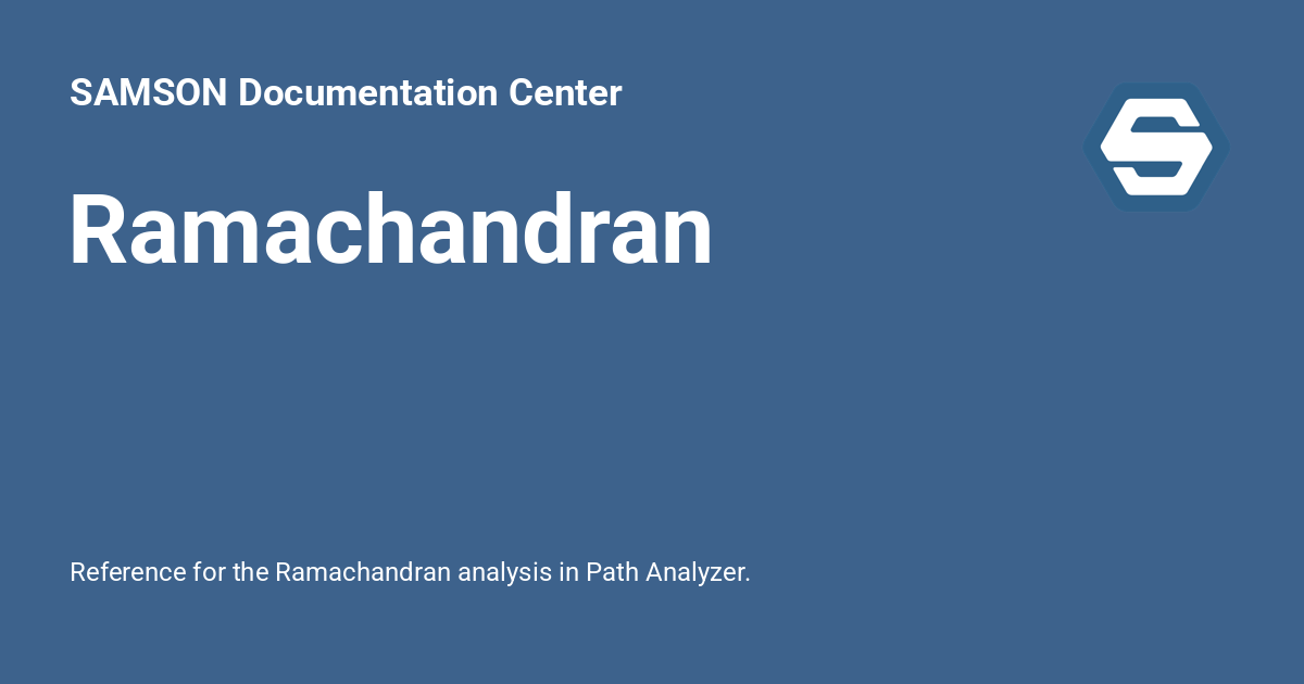 Ramachandran - SAMSON Documentation Center