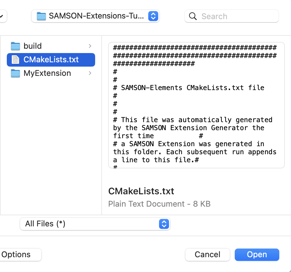 Choose the root CMakeLists.txt