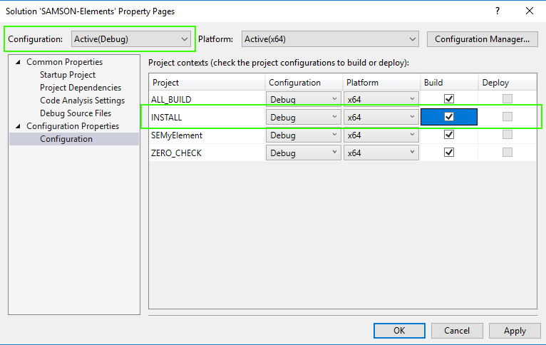 Project Configuration: INSTALL