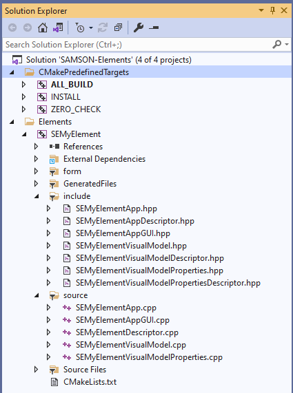 Project view in MSVS