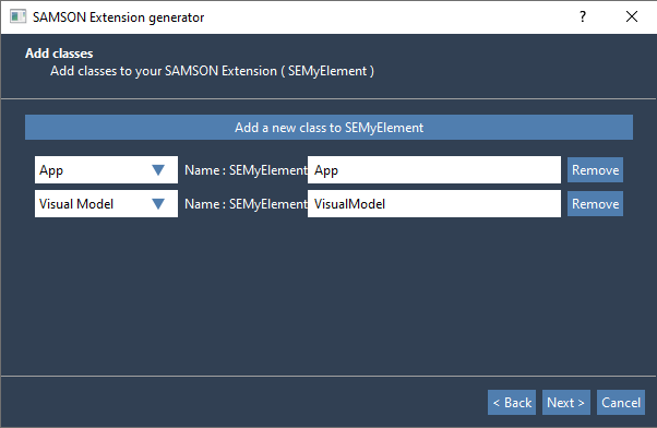 Extensions Generator: Add classes