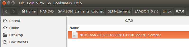 Extension Packager: The extension's .element file
