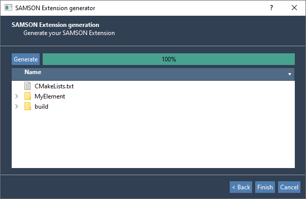 Extensions Generator: Generated files