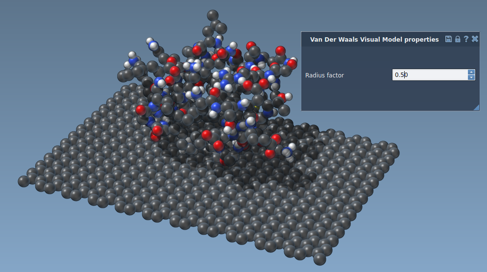 Changing the radius factor of the Van der Waals visual model