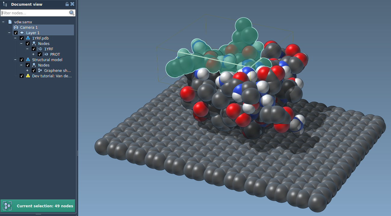 Selection using the Van der Waals visual model