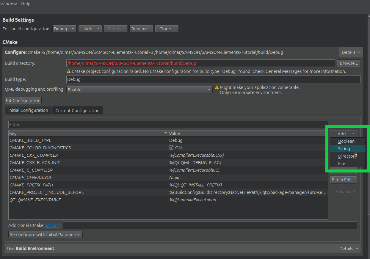 Add string variable