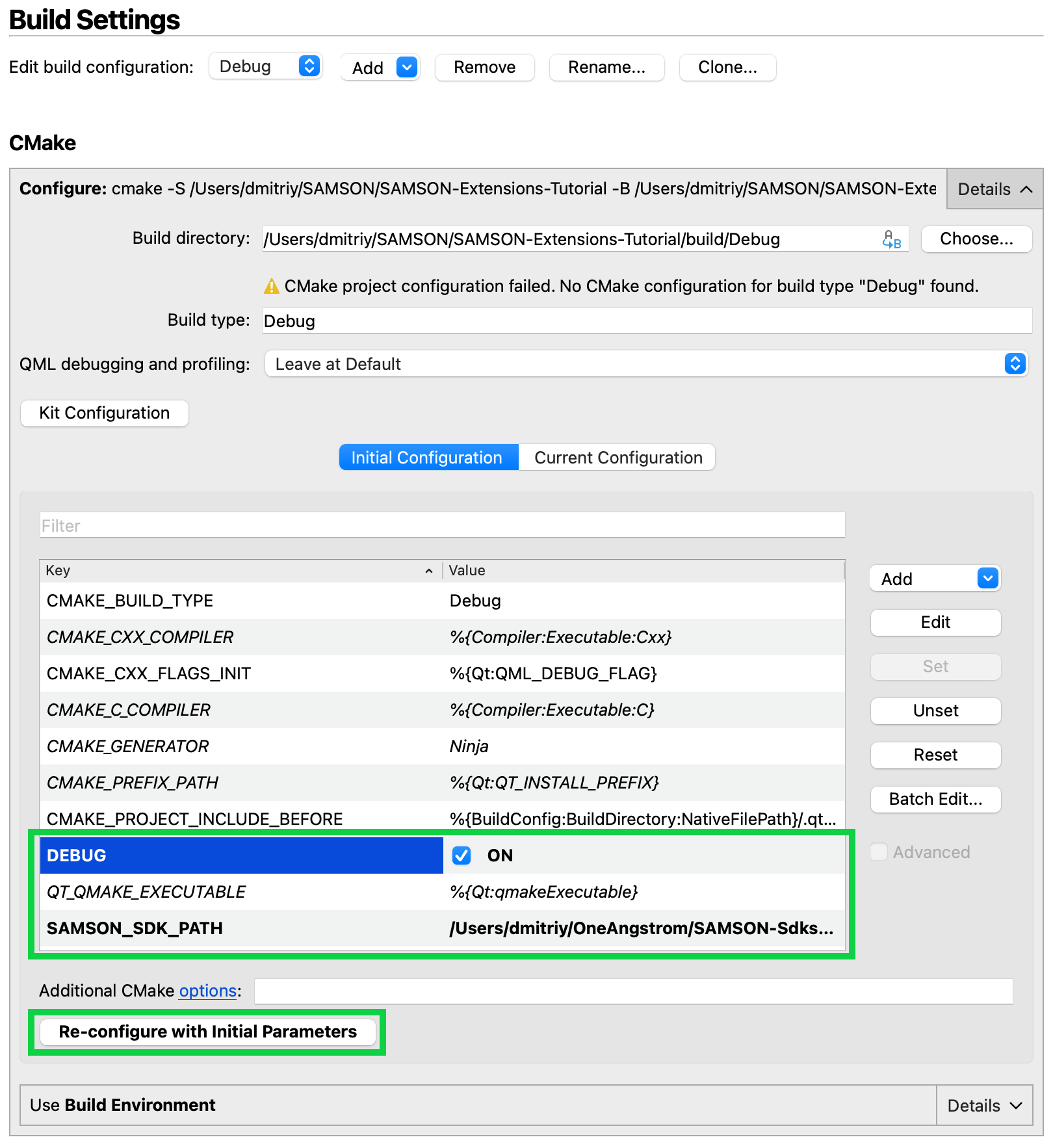CMake configuration