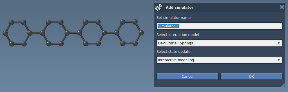 Add simulator dialog