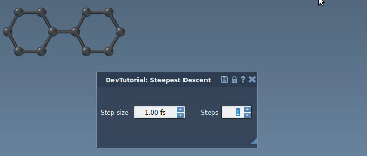Displacing atoms in x-direction using the state updater