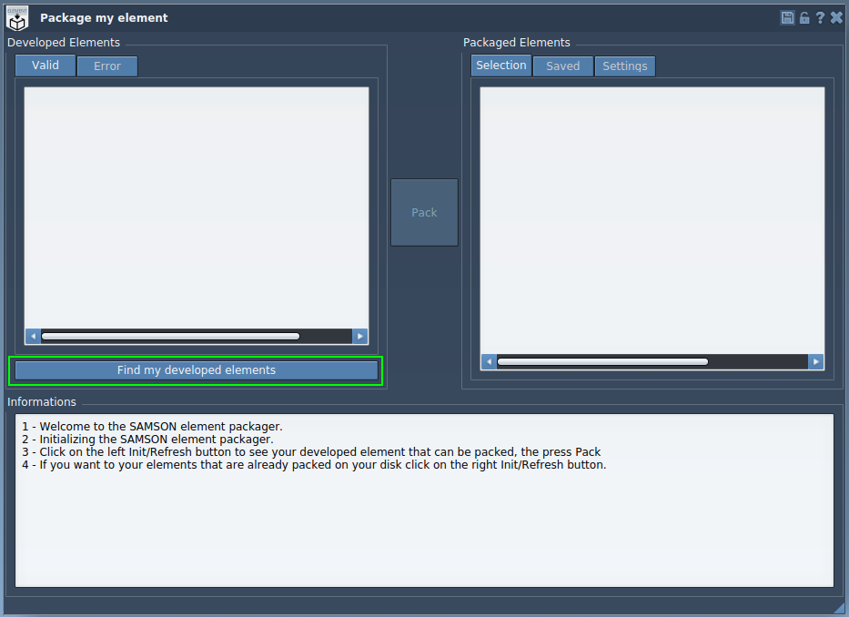 Extension Packager: Find developed extensions