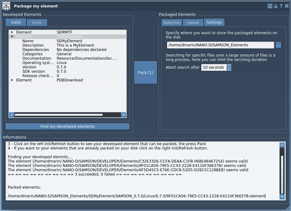 Extension Packager: Settings