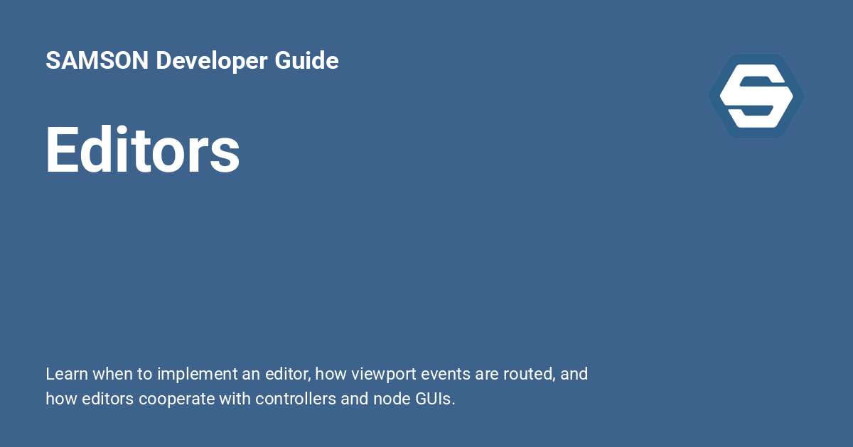 Editors - SAMSON Developer Guide