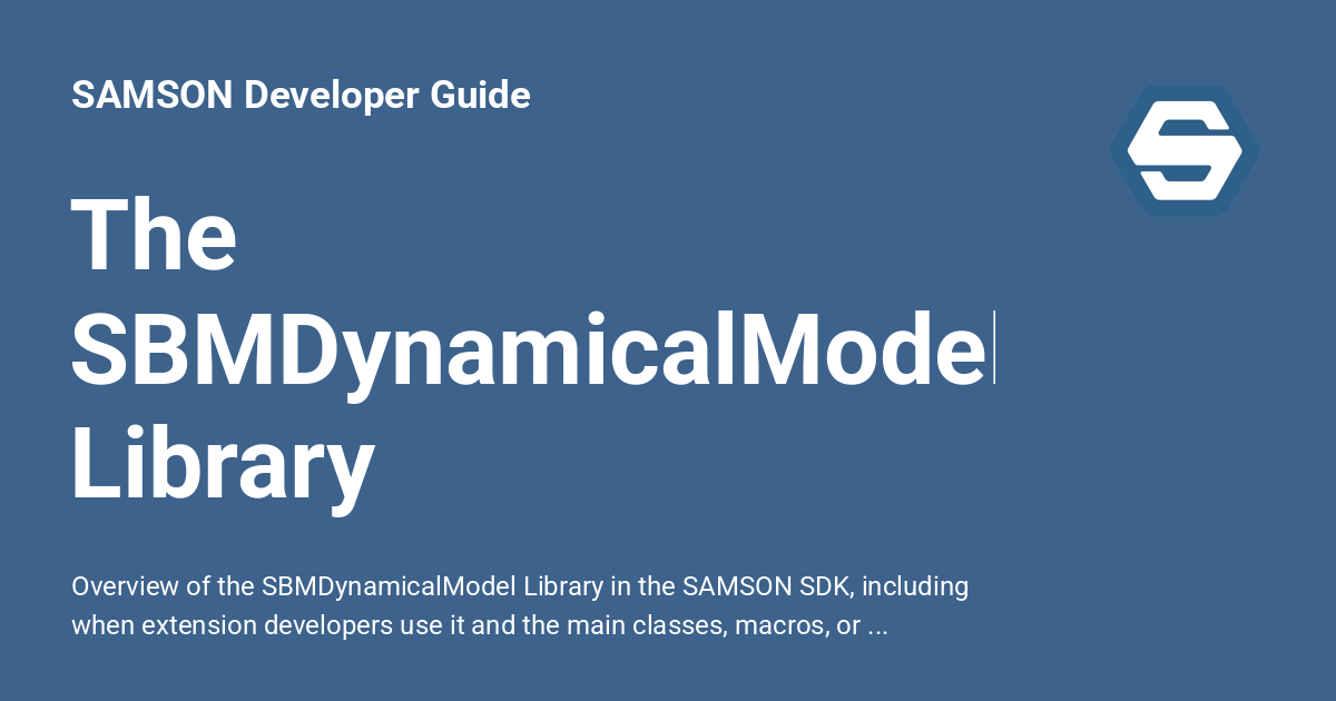 The SBMDynamicalModel Library - SAMSON Developer Guide