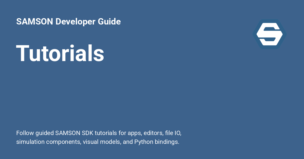 Samson Development Tutorials - SAMSON Developer Guide