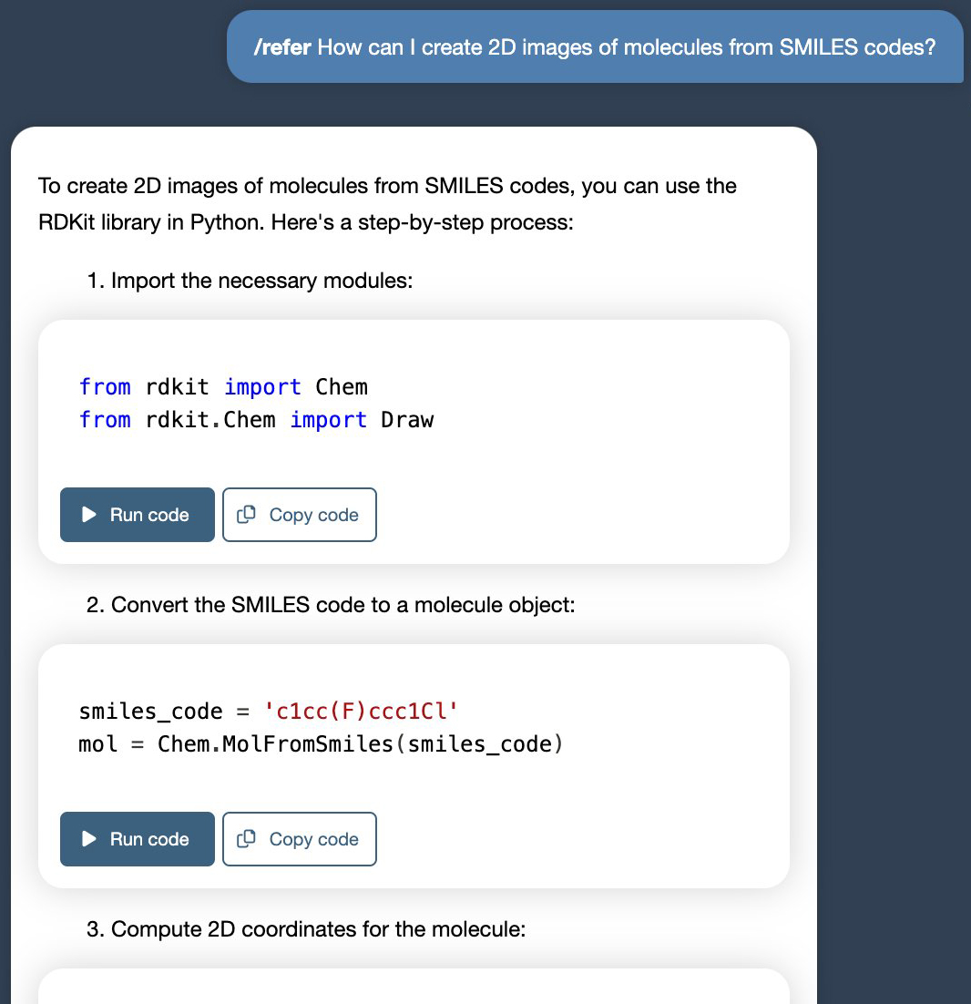 /learn - ask questions on the learned material