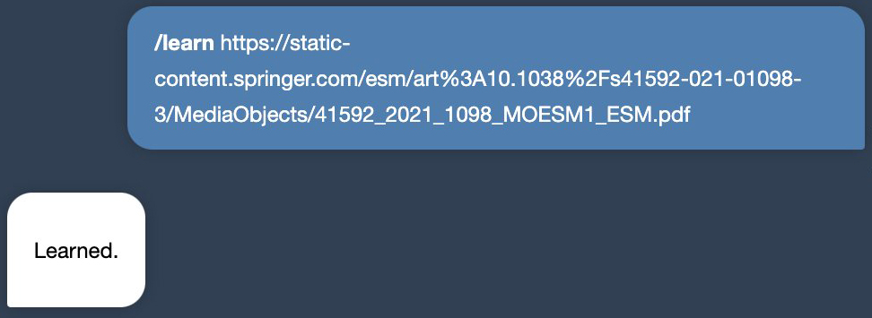 Call /learn on a paper