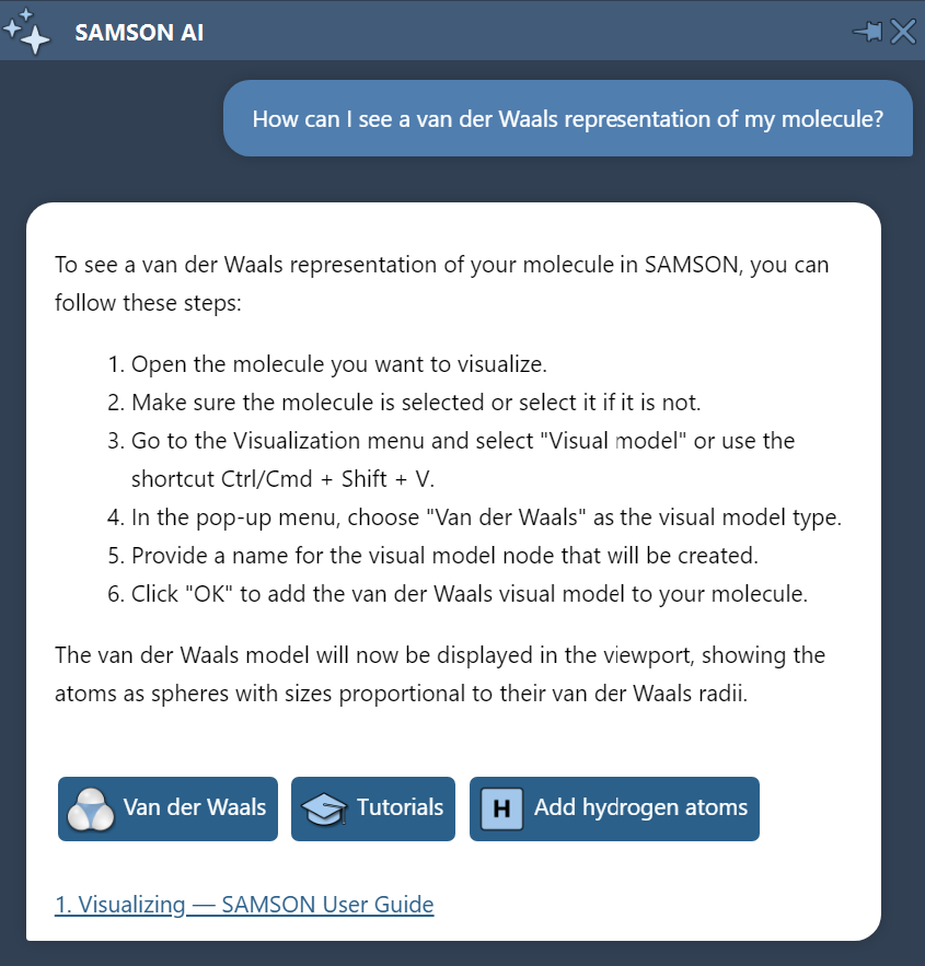 SAMSON AI Assistant: question example