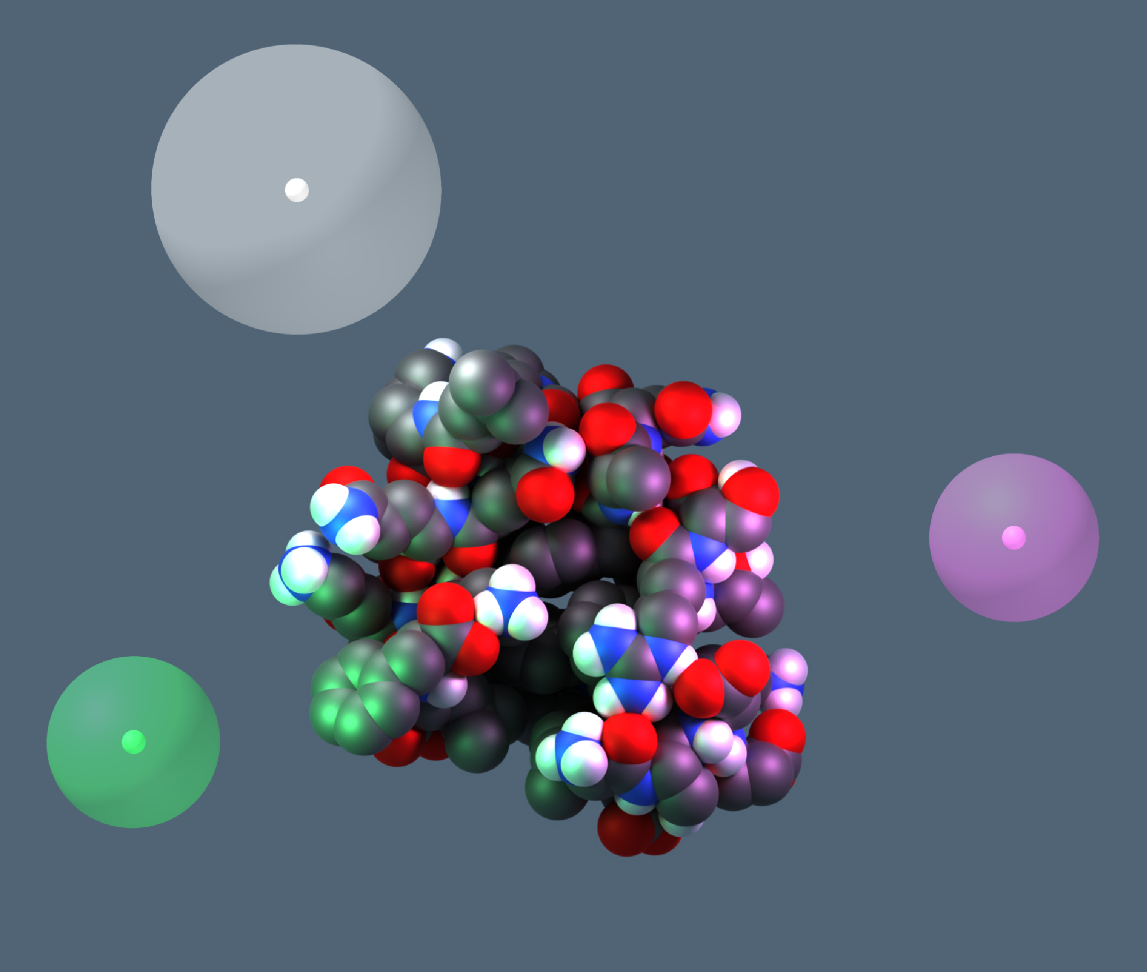 Rendering example: 3 lights of different colors