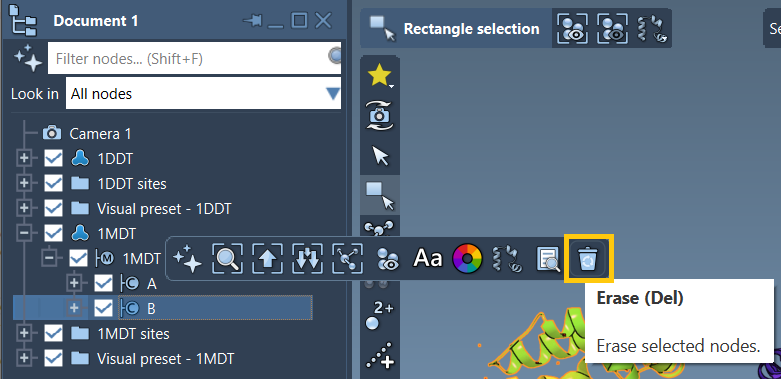 Delete chain B from 1MDT