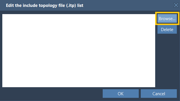 "Add .itp files" dialog