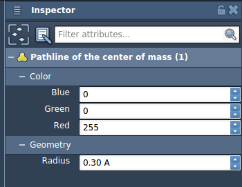 Pathline attributes in the Inspector