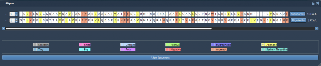 Align sequences with some options checked