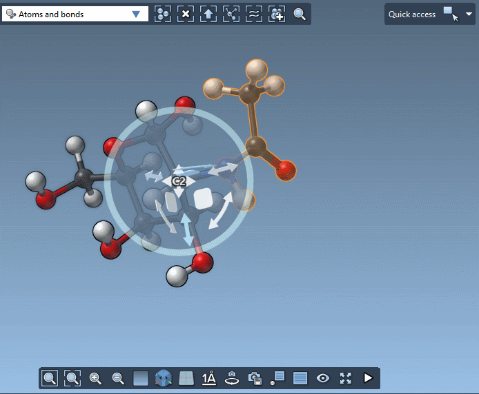 Orienting a fragment of a molecule