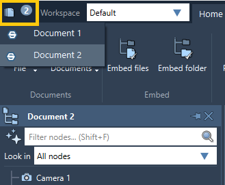 Switching between documents