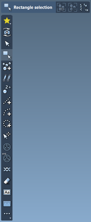 The editor menu in the viewport