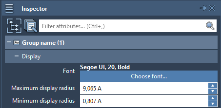 Label's display radius options in the Inspector