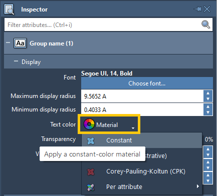Set color in Inspector