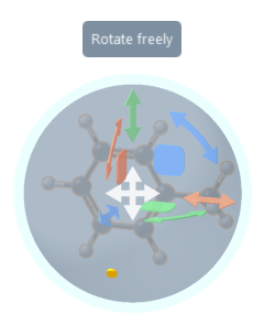 The trackball of the global move editor with a rotation widget highlighted in yellow