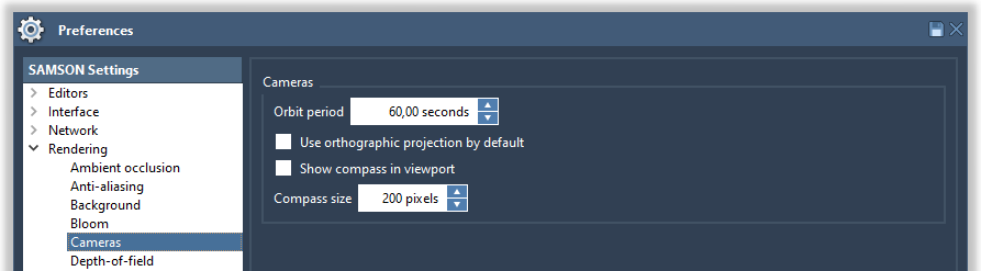 The cameras settings