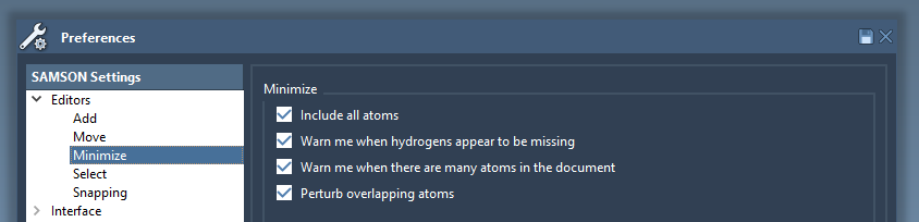 The interactive minimization preferences