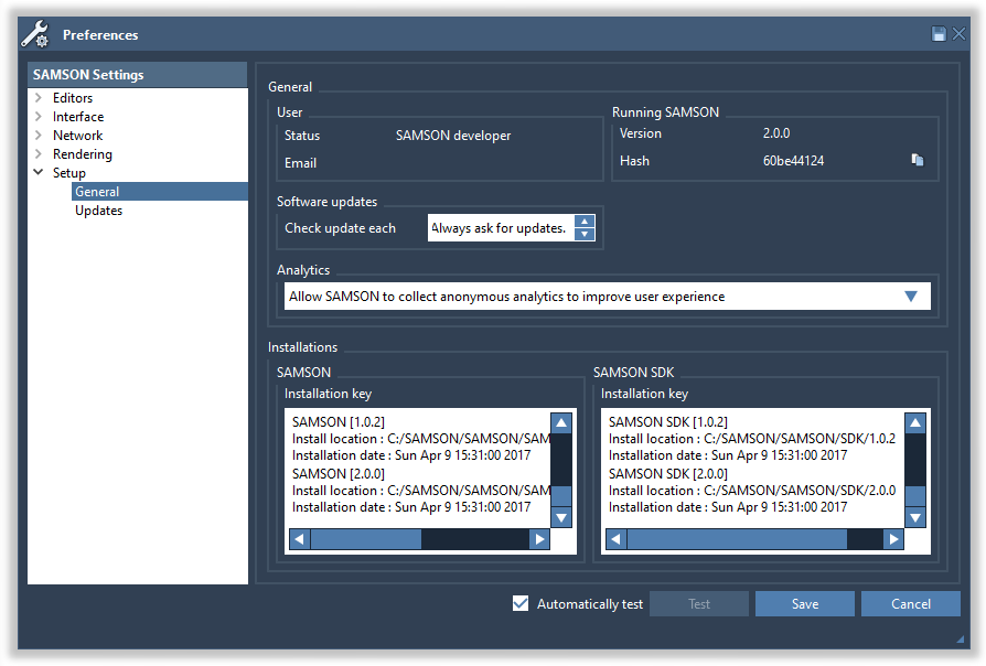 The general installation info