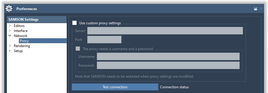 The proxy settings