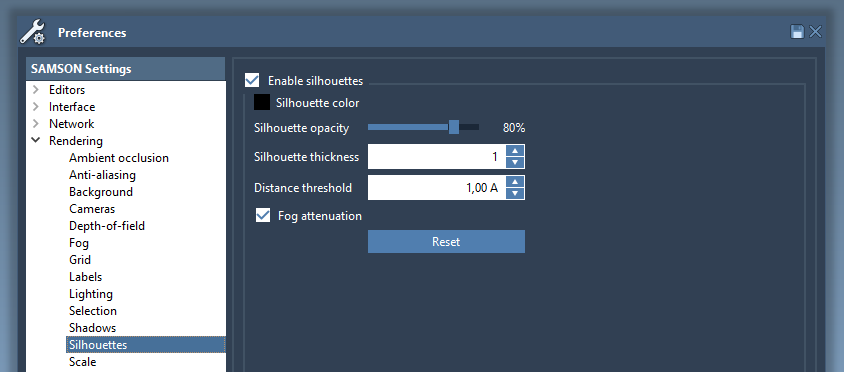 The silhouettes settings