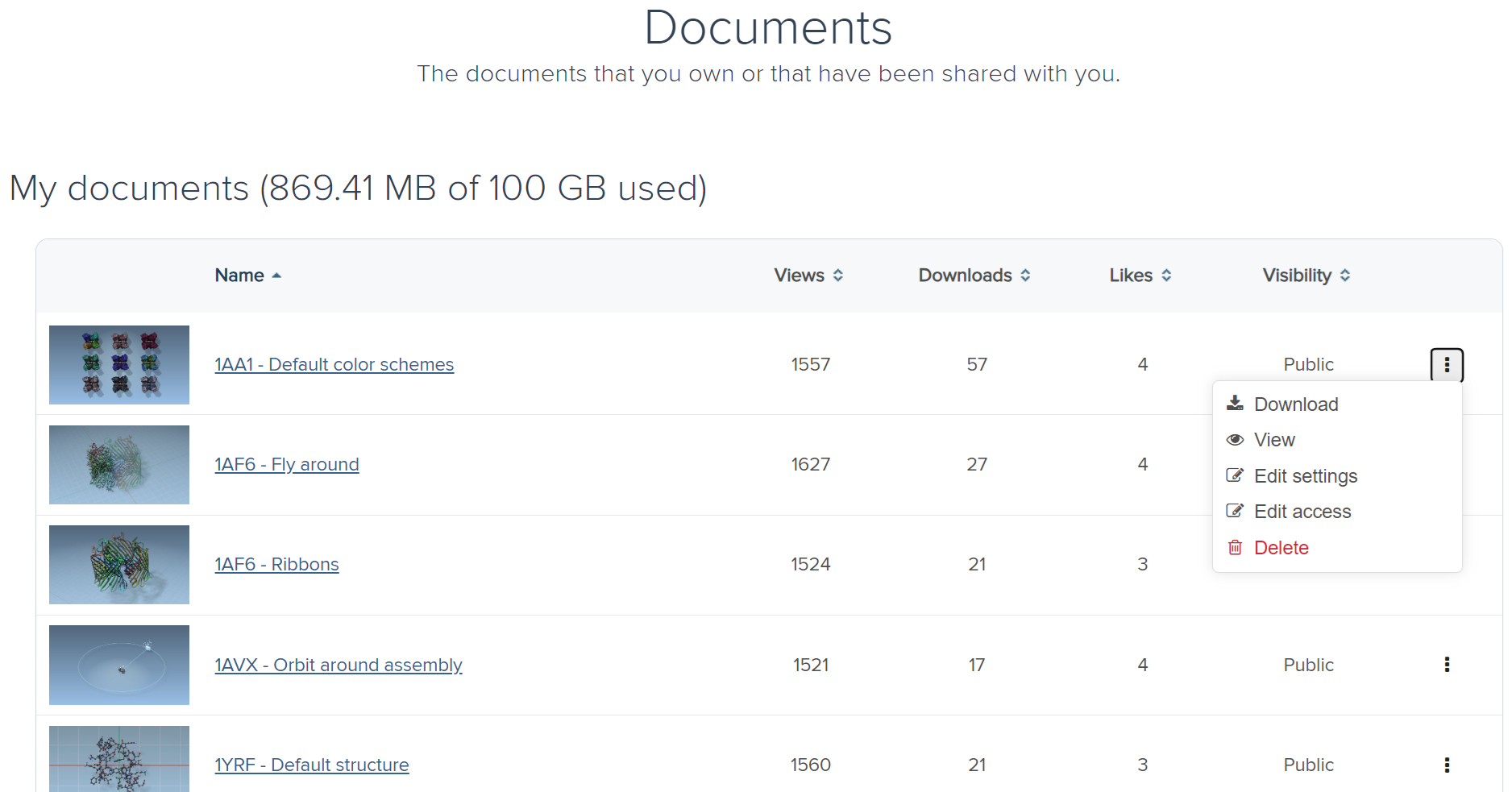 Manage documents on SAMSON Connect