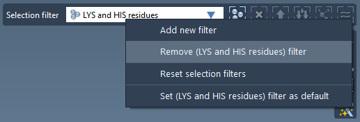 Removal of a custom selection filter from the selection filters list