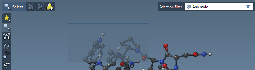 Selecting using the rectangle selection editor