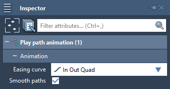 The Play reverse path animation options in the Inspector