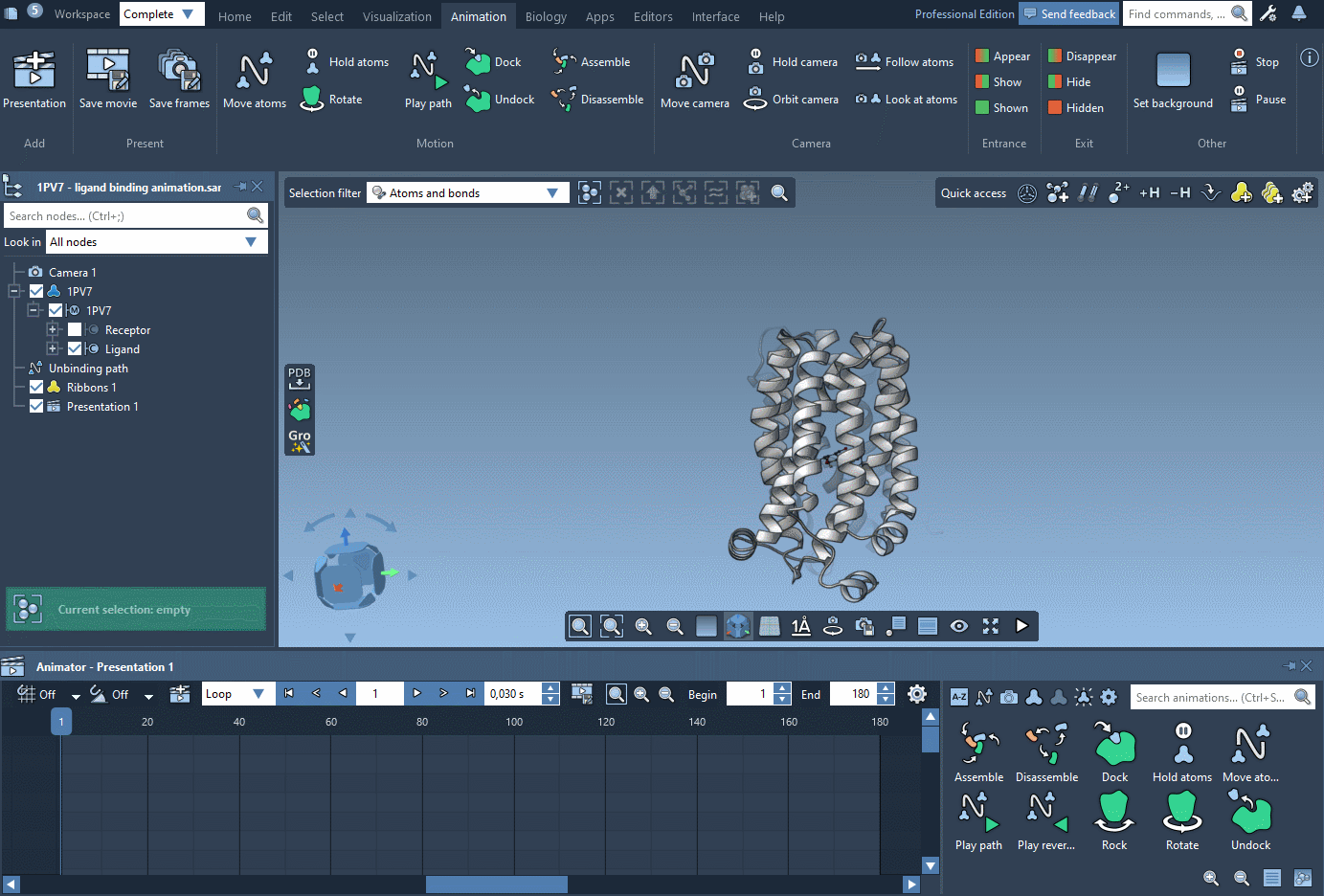 Example: the Play path animation