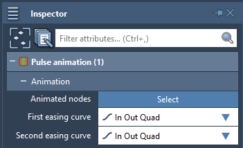 The Pulse animation options in the Inspector