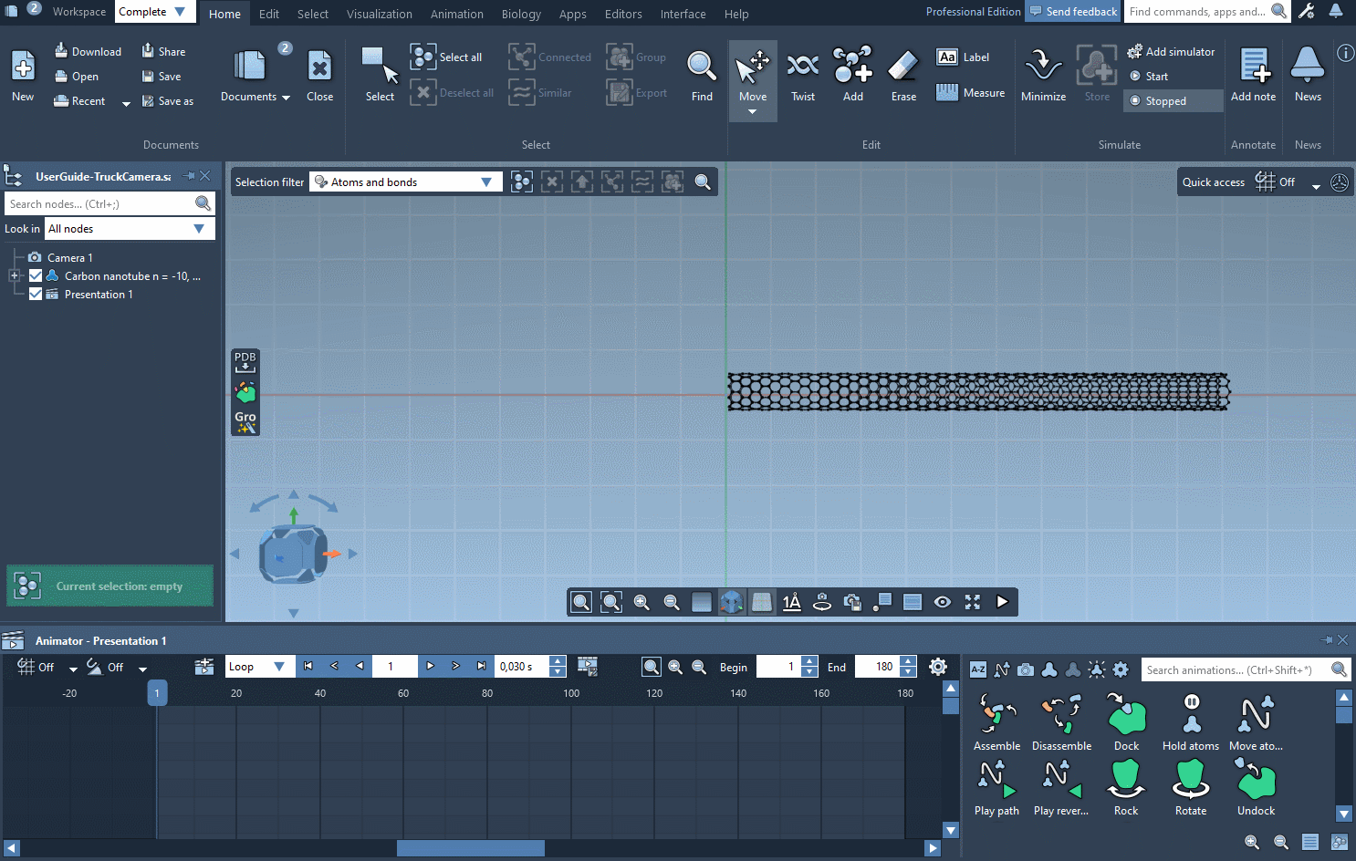 Example: the Track camera animation