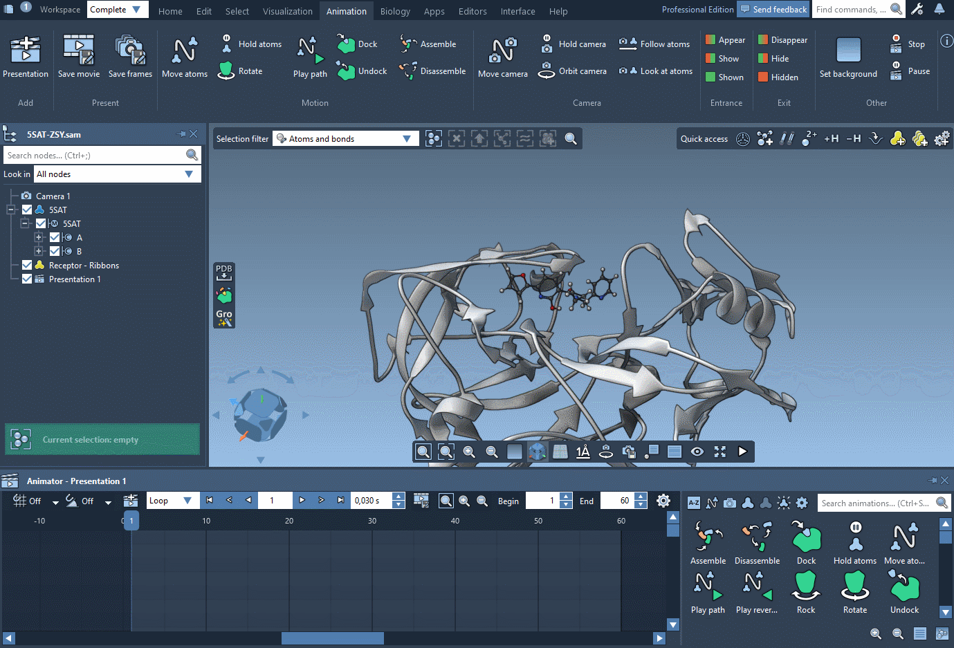 Example: the Undock animation